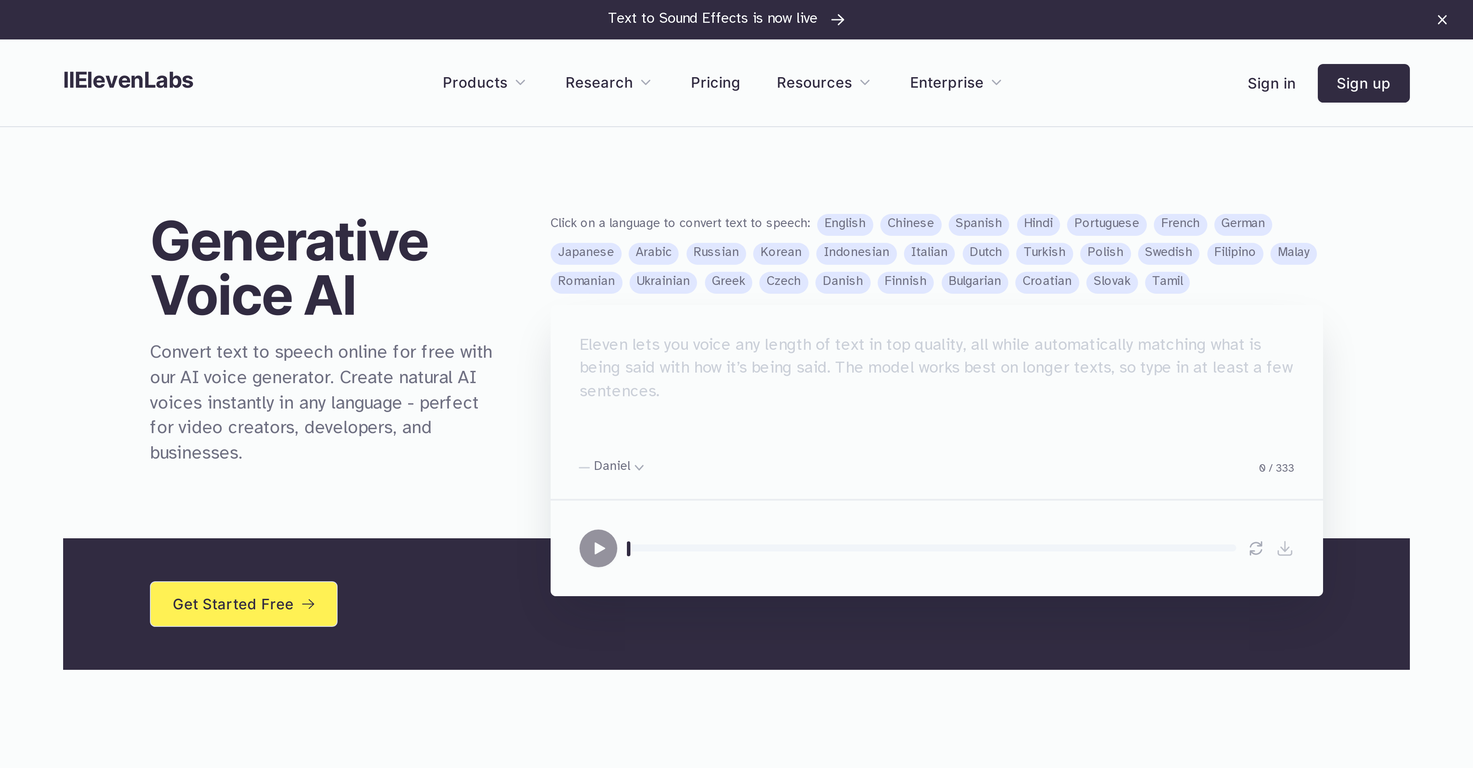 ElevenLabs AI Voice Generator